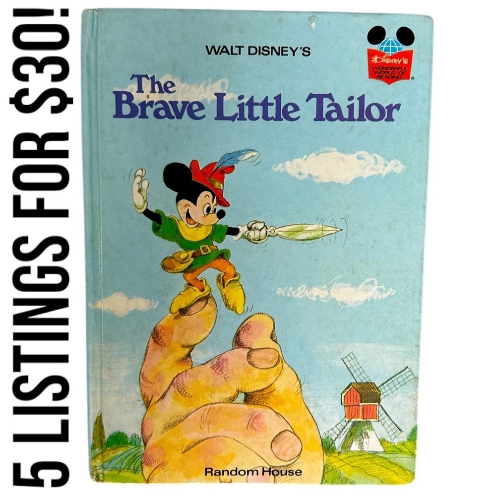 Disney's The Brave Little Tailor Storybook with Blue and Yellow Cover